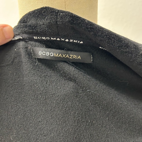 BCBGMaxAzria Black velour rhinestone hoodie with Label Detail - Picture 2 of 5
